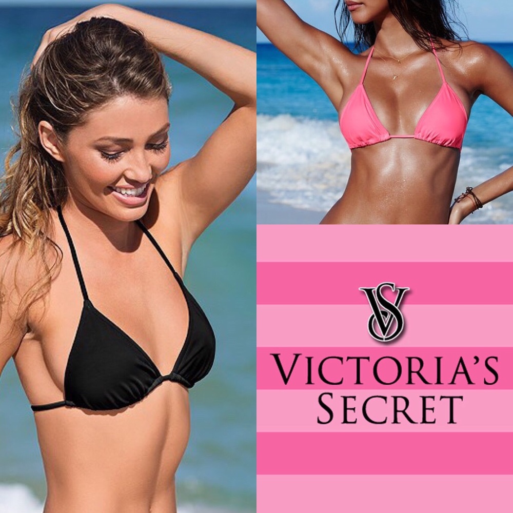 NWOT Victoria’s Secret Triangle Jeweled Black Bikini - Picture 6 of 8
